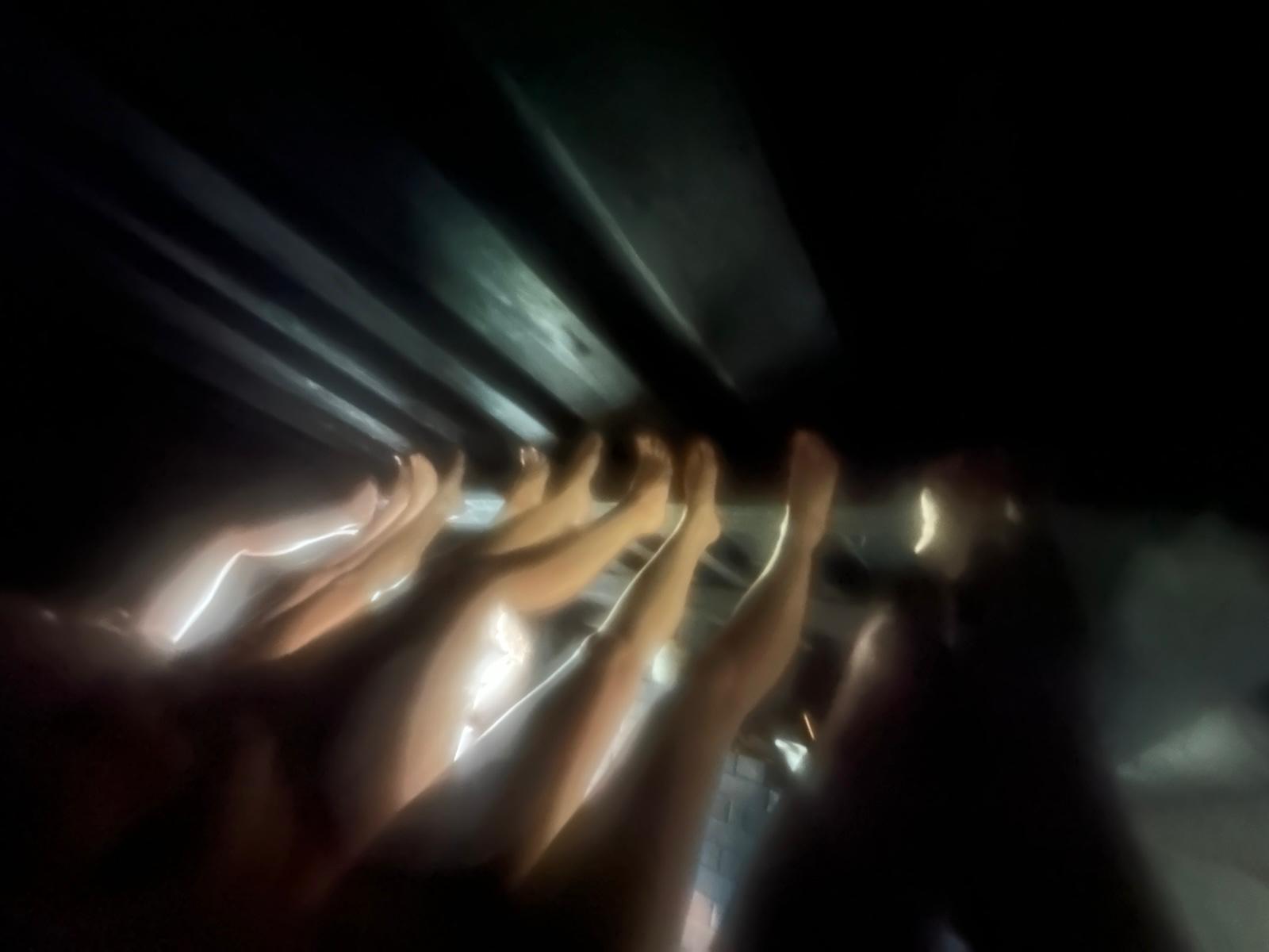 People in smoke sauna